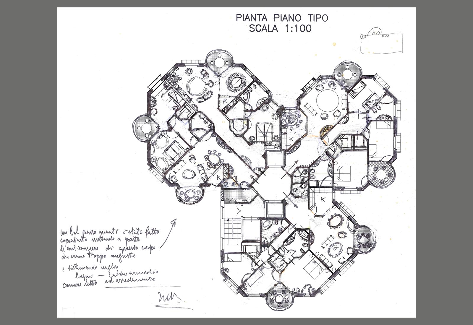 Cornice Plaza Doha - Plan scheme of the 2nd tower